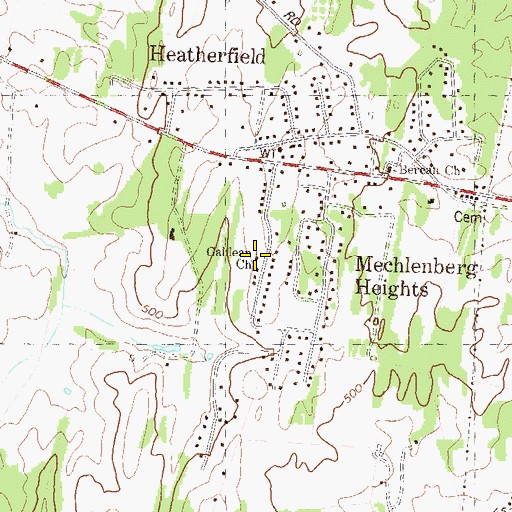 Topographic Map of Galilean Church, WV
