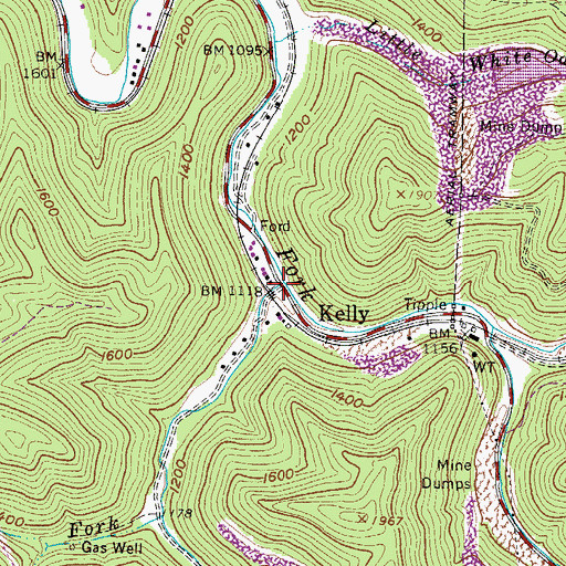 Topographic Map of Garland Fork, WV