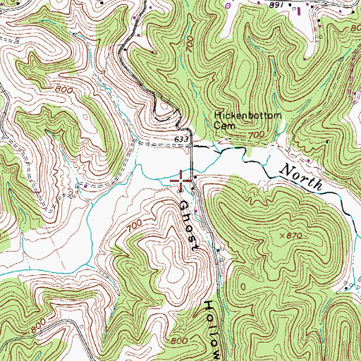 Topographic Map of Ghost Hollow, WV