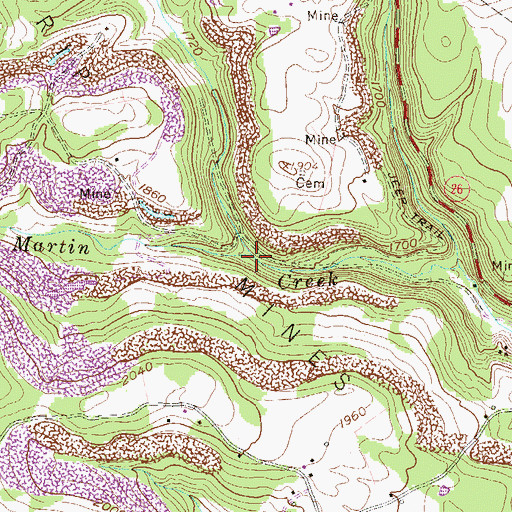 Topographic Map of Glade Run, WV