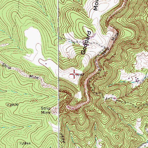 Topographic Map of Goddard Mountain, WV
