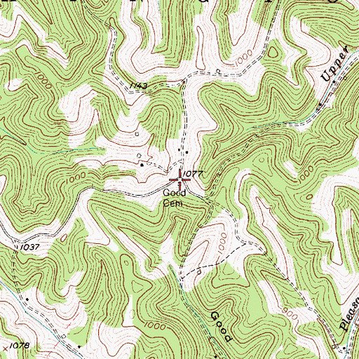 Topographic Map of Good Cemetery, WV