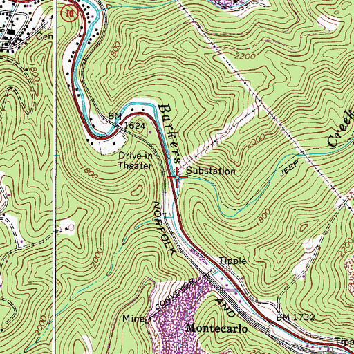 Topographic Map of Gooney Otter Creek, WV