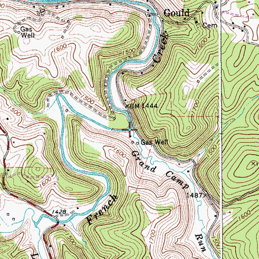 Topographic Map of Grand Camp Run, WV