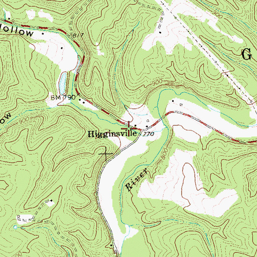 Topographic Map of Graybill Hollow, WV