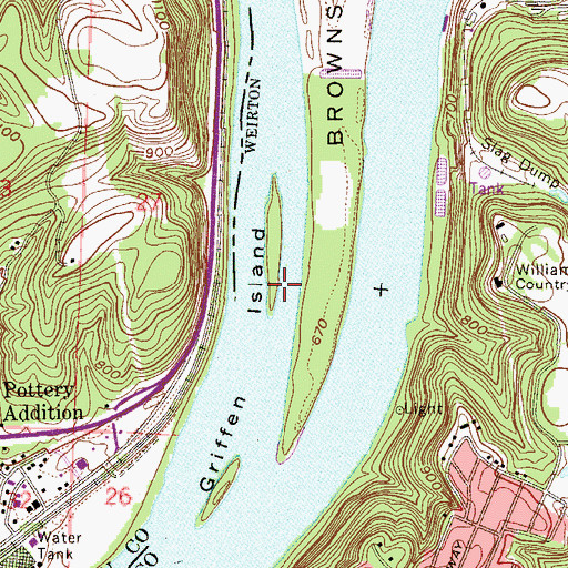 Topographic Map of Griffen Island, WV