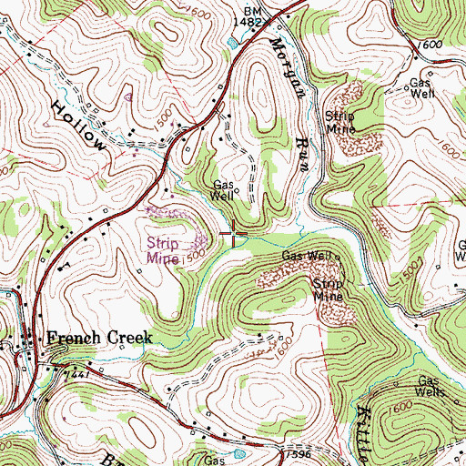 Topographic Map of Grub Hollow, WV