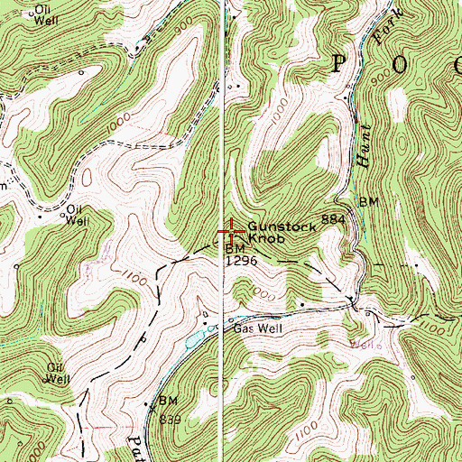 Topographic Map of Gunstock Knob, WV