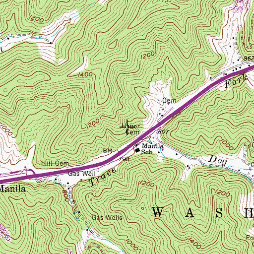 Topographic Map of Hager Cemetery, WV