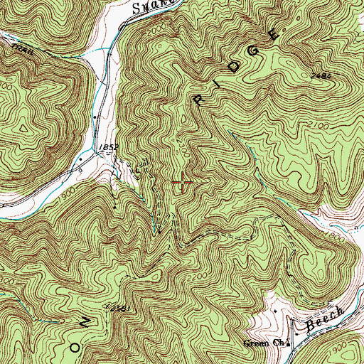 Topographic Map of Hamilton Ridge, WV