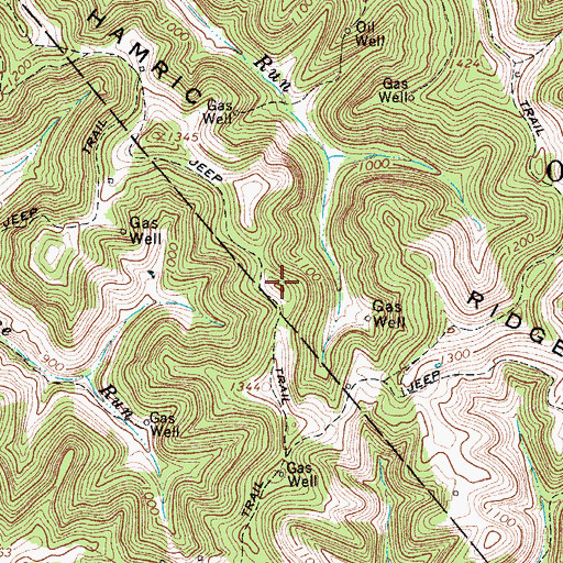 Topographic Map of Hamric Ridge, WV