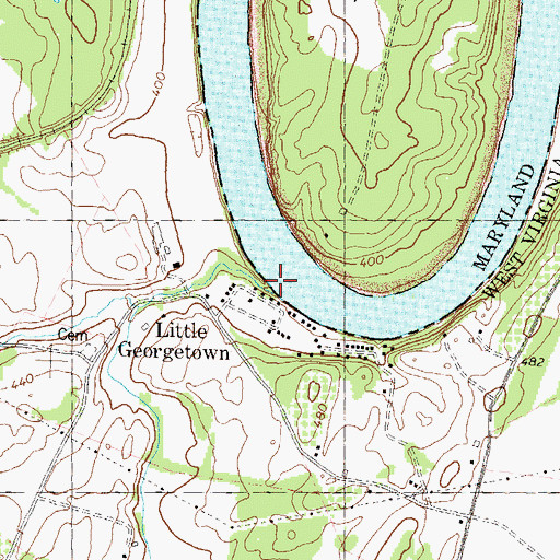 Topographic Map of Harlan Run, WV