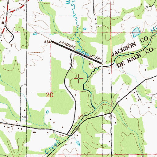 Topographic Map of Williams Spring Branch, AL