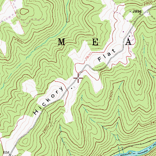 Topographic Map of Hickory Flat, WV