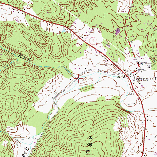 Topographic Map of Higgins Run, WV