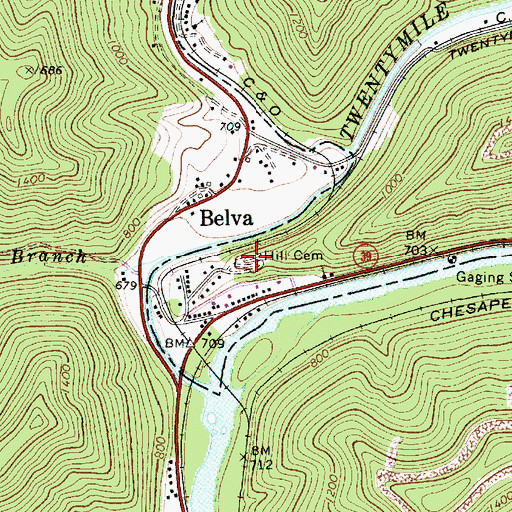 Topographic Map of Hill Cemetery, WV
