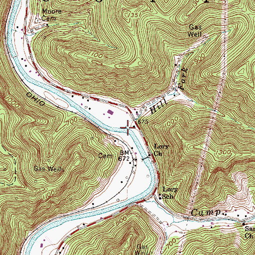 Topographic Map of Hill Fork, WV