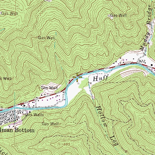 Topographic Map of Hollow Log Branch, WV