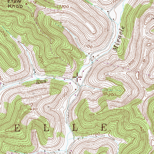 Topographic Map of Honey Run, WV