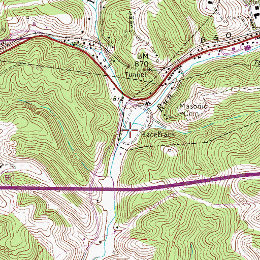 Topographic Map of Horner Run, WV