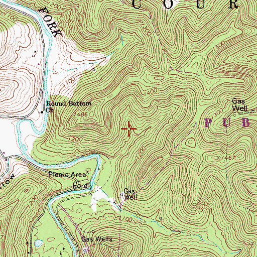 Topographic Map of Stonewall Jackson Lake Wildlife Management Area, WV