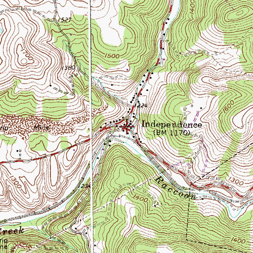 Topographic Map of Independence, WV