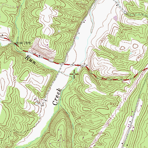 Topographic Map of Indian Run, WV