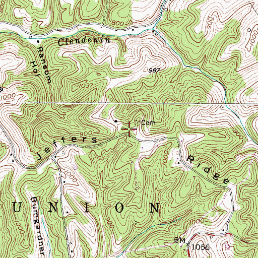 Topographic Map of Jeffers Ridge, WV