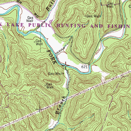 Topographic Map of Jim Branch, WV