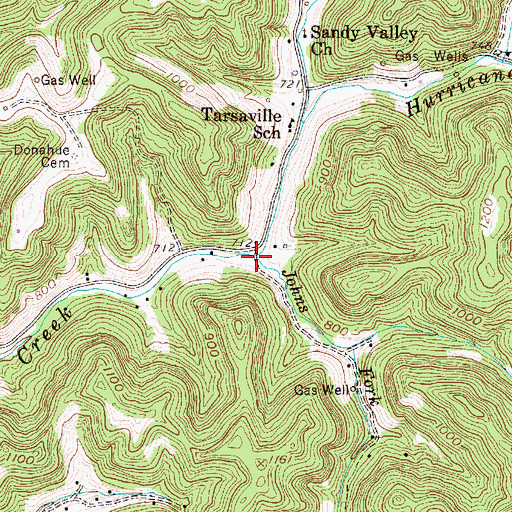 Topographic Map of Johns Fork, WV
