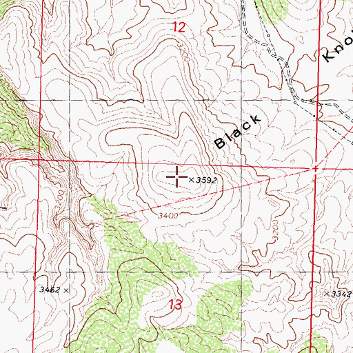Topographic Map of Black Knolls, AZ