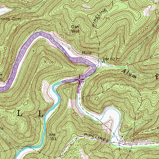 Topographic Map of Kiah Creek, WV