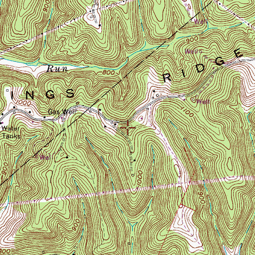 Topographic Map of Kings Ridge, WV