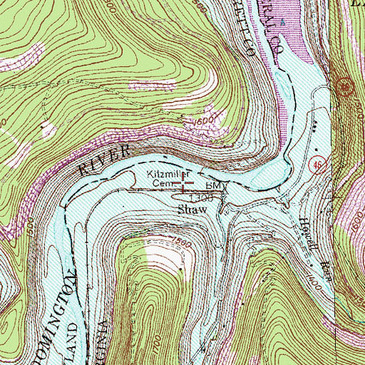 Topographic Map of Kitzmiller Cemetery (historical), WV
