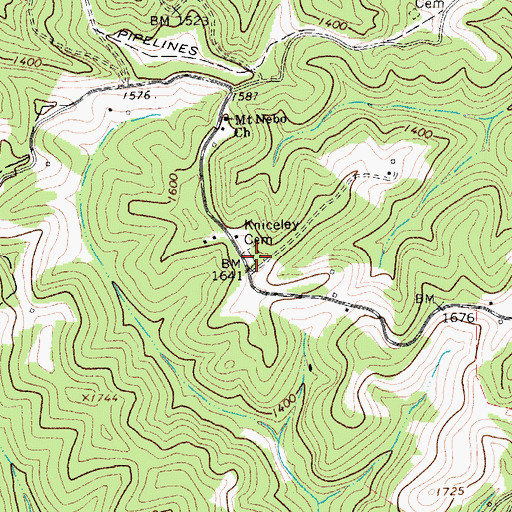 Topographic Map of Kniceley Cemetery, WV