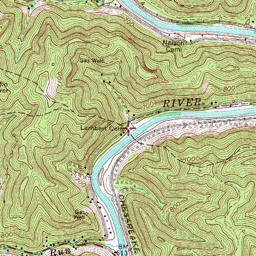 Topographic Map of Lambert Cemetery, WV