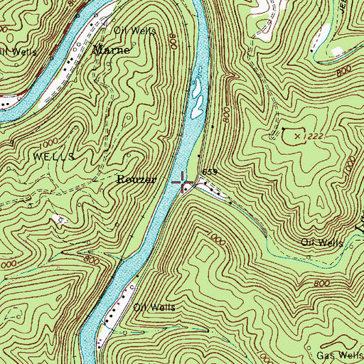 Topographic Map of Laurel Creek, WV