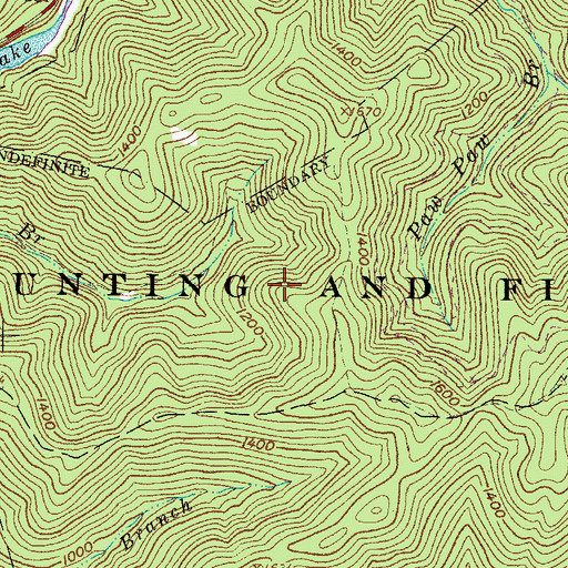 Topographic Map of Laurel Lake State Wildlife Management Area, WV