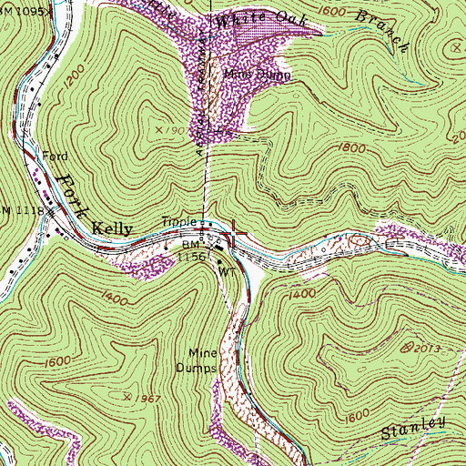 Topographic Map of Laurel Fork, WV