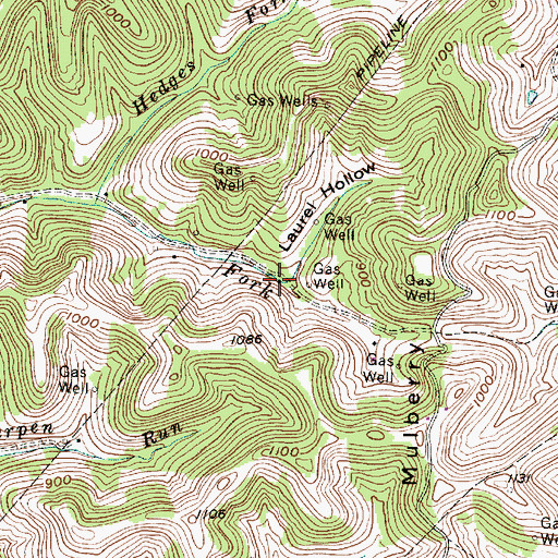 Topographic Map of Laurel Hollow, WV