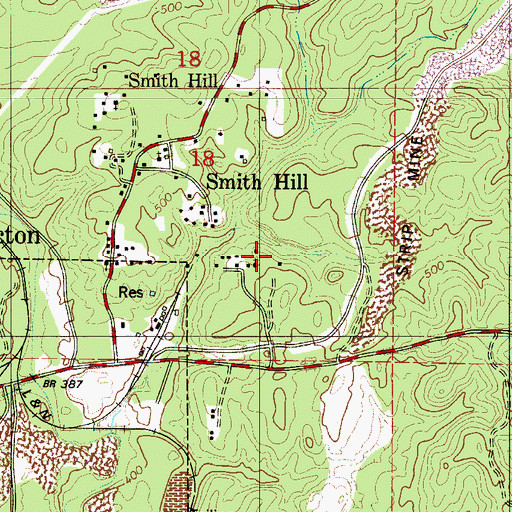 Topographic Map of Smith Hill Baptist Church, AL