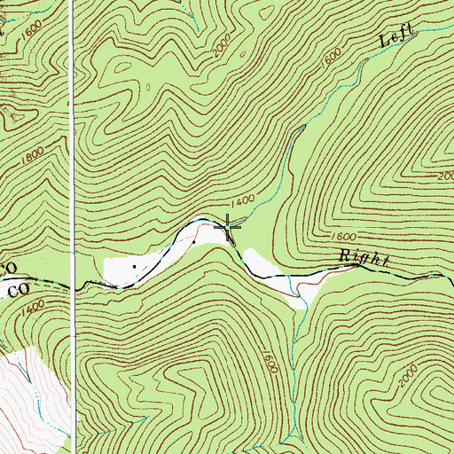Topographic Map of Left Fork Right Fork Little Kanawha River, WV