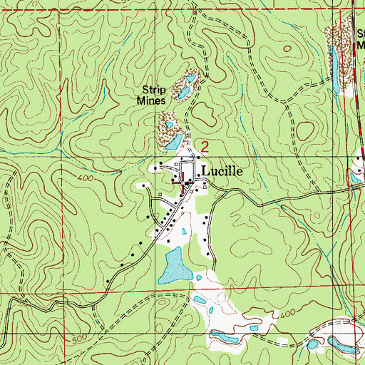 Topographic Map of Lucille Baptist Church, AL
