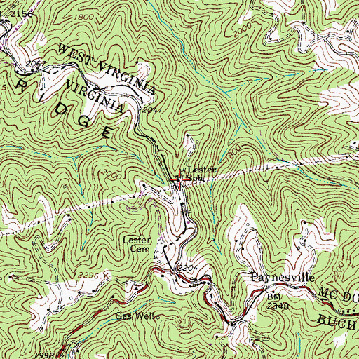 Topographic Map of Lester School (historical), WV