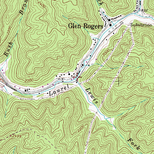 Topographic Map of Lewis Fork, WV