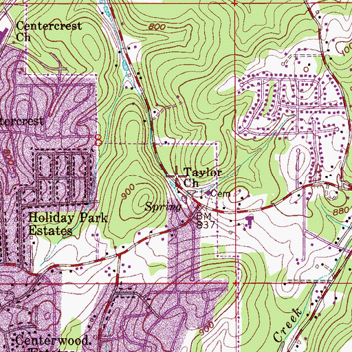 Topographic Map of Sweeny Gap, AL