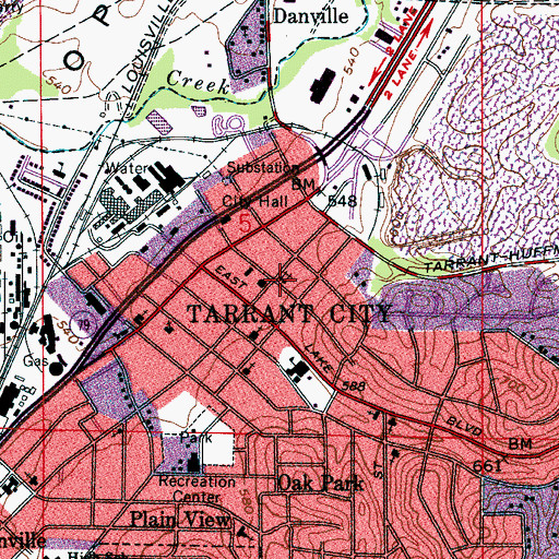 Topographic Map of Tarrant First United Methodist Church, AL