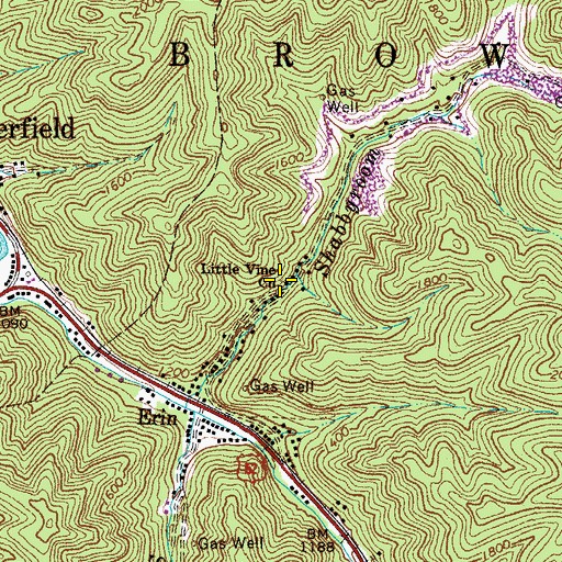 Topographic Map of Little Vine Church, WV