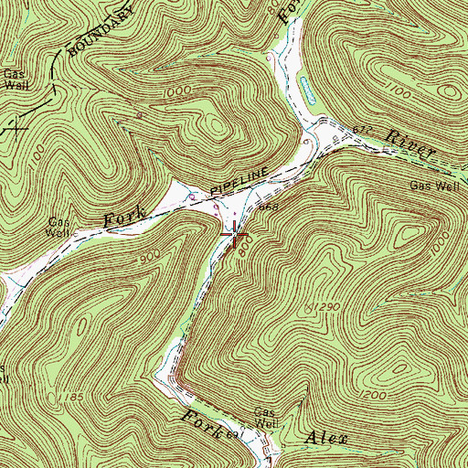 Topographic Map of Locust Fork, WV