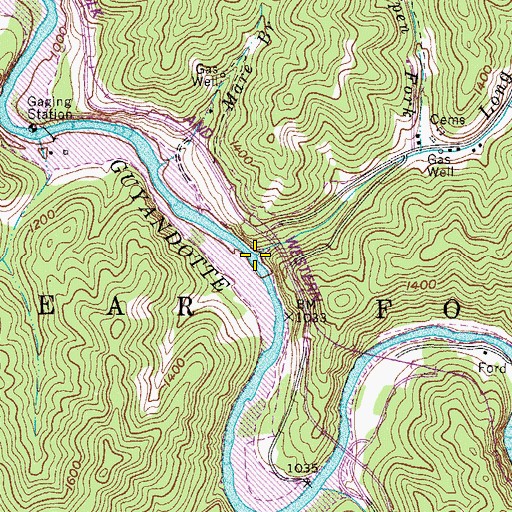 Topographic Map of Long Branch, WV